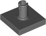 Lego (U) ~ Tile Modified 2 x 2 with Pin ~ [Dark Bluish Gray]