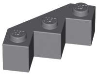 Lego (N) ~ Brick Modified Facet 3 x 3 ~ [Dark Bluish Gray]