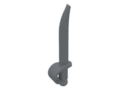 Lego (N) ~ Minifigure Weapon Sword Cutlass / Saber with Small Hilt ~ [Dark Bluish Gray]