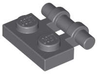 Lego (N) ~ Plate Modified 1 x 2 with Bar Handle on Side - Free Ends ~ [Dark Bluish Gray]