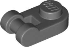 Lego (N) ~ Plate Round 1 x 1 with Bar Handle ~ [Dark Bluish Gray]