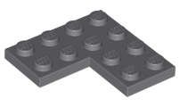 Lego (U) ~ Plate 4 x 4 Corner ~ [Dark Bluish Gray]