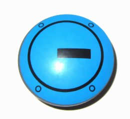 Lego (N) ~ Plate Round 2 x 2 with Rounded Bottom (Boat Stud) with Black Circle  ~ [Dark Bluish Gray]