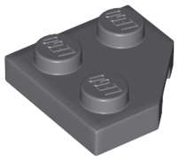Lego (U) ~ Wedge Plate 2 x 2 Cut Corner ~ [Dark Bluish Gray]