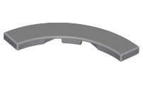 Lego (N) ~ Tile Round Corner 4 x 4 Macaroni ~ [Dark Bluish Gray]