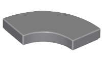 Lego (N) ~ Tile Round Corner 2 x 2 Macaroni ~ [Dark Bluish Gray]
