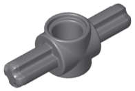 Lego (N) ~ Technic Axle and Pin Connector Hub with 2 Axles on Opposite Sides ~ [Dark Bluish Gray]