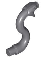 Lego (N) ~ Snake Head with Open Mouth Fangs and Curved Neck with Bar ~ [Dark Bluish Gray]