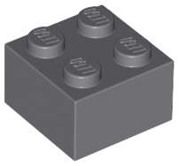 Lego (N) ~ Brick 2 x 2 ~ [Dark Bluish Gray]