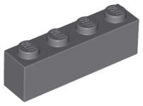 Lego (N) ~ Brick 1 x 4 ~ [Dark Bluish Gray]