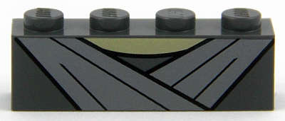 Lego (N) ~ Brick 1 x 4 with Light Bluish Gray Robe Lapels and Tan Neck Pattern ~ [Dark Bluish Gray]