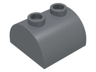 Lego (N) ~ Slope Curved 2 x 2 Double with 2 Hollow Studs ~ [Dark Bluish Gray]