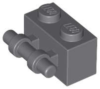 Lego (N) ~ Brick Modified 1 x 2 with Bar Handle on Side ~ [Dark Bluish Gray]