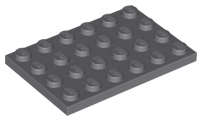 Lego (N) ~ Plate 4 x 6 ~ [Dark Bluish Gray]