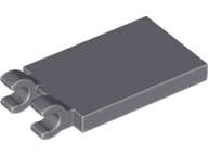 Lego (U) ~ Tile Modified 2 x 3 with 2 Open O Clips ~ [Dark Bluish Gray]