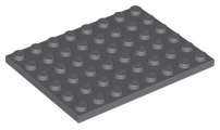 Lego (U) ~ Plate 6 x 8 ~ [Dark Bluish Gray]