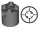 Lego (U) ~ Brick Round 2 x 2 x 2 Robot Body with Bottom Axle Holder (x Shape / ~ [Dark Bluish Gray]