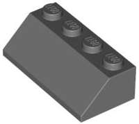 Lego (N) ~ Slope 45 2 x 4 ~ [Dark Bluish Gray]