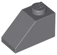 Lego (U) ~ Slope 45 2 x 1 ~ [Dark Bluish Gray]