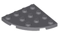 Lego (U) ~ Plate Round Corner 4 x 4 ~ [Dark Bluish Gray]
