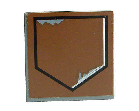 Lego (U) ~ Tile 2 x 2 with Black Pentagon and Paint Scratches Pattern (Sticker ~ [Dark Bluish Gray]