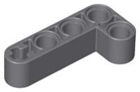 Lego (U) ~ Technic Liftarm Modified Bent Thick L-Shape 2 x 4 ~ [Dark Bluish Gray]