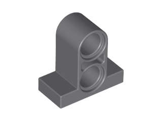 Lego (N) ~ Technic Pin Connector Plate 1 x 2 x 1 2/3 with 2 Holes on Top ~ [Dark Bluish Gray]