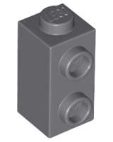Lego (N) ~ Brick Modified 1 x 1 x 1 2/3 with Studs on Side ~ [Dark Bluish Gray]