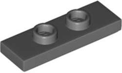 Lego (N) ~ Plate Modified 1 x 3 with 2 Studs (Double Jumper) ~ [Dark Bluish Gray]
