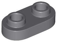 Lego (U) ~ Plate Round 1 x 2 with Open Studs ~ [Dark Bluish Gray]