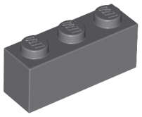 Lego (N) ~ Brick 1 x 3 ~ [Dark Bluish Gray]