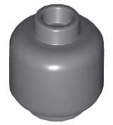 Lego (N) ~ Minifigure Head (Plain) ~ [Dark Bluish Gray]