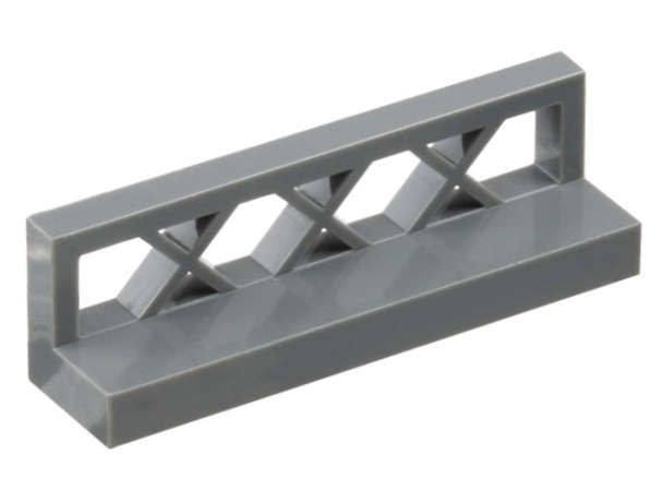 Lego (N) ~ Fence 1 x 4 x 1 Lattice ~ [Dark Bluish Gray]