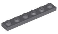Lego (N) ~ Plate 1 x 6 ~ [Dark Bluish Gray]