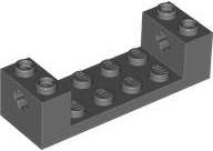 Lego (N) ~ Technic Brick 2 x 6 x 1 1/3 with Axle Holes and Bottom Stud Holders ~ [Dark Bluish Gray]