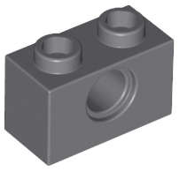 Lego (U) ~ Technic Brick 1 x 2 with Hole ~ [Dark Bluish Gray]