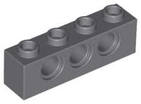 Lego (N) ~ Technic Brick 1 x 4 with Holes ~ [Dark Bluish Gray]