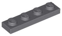 Lego (U) ~ Plate 1 x 4 ~ [Dark Bluish Gray]