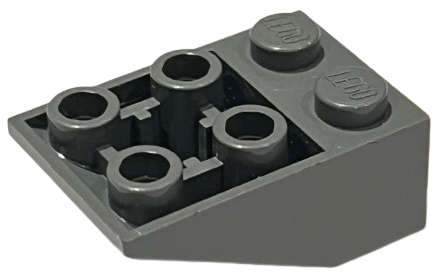Lego (N) ~ Slope Inverted 33 3 x 2 with Flat Bottom Pin and Connections between ~ [Dark Bluish Gray]