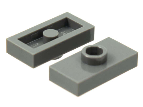 Lego (U) ~ Plate Modified 1 x 2 with 1 Stud without Groove (Jumper) ~ [Dark Bluish Gray]
