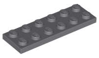 Lego (N) ~ Plate 2 x 6 ~ [Dark Bluish Gray]