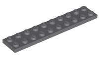 Lego (N) ~ Plate 2 x 10 ~ [Dark Bluish Gray]