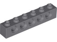 Lego (N) ~ Technic Brick 1 x 6 with Holes ~ [Dark Bluish Gray]