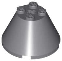 Lego (U) ~ Cone 4 x 4 x 2 with Axle Hole ~ [Dark Bluish Gray]