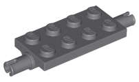 Lego (N) ~ Plate Modified 2 x 4 with Pins and Thick Reinforced Supports ~ [Dark Bluish Gray]