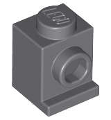 Lego (N) ~ Brick Modified 1 x 1 with Headlight ~ [Dark Bluish Gray]