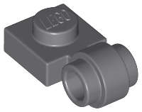 Lego (N) ~ Plate Modified 1 x 1 with Light Attachment - Thick Ring ~ [Dark Bluish Gray]
