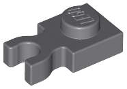 Lego (U) ~ Plate Modified 1 x 1 with U Clip Thick (Vertical Grip) ~ [Dark Bluish Gray]