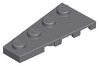 Lego (N) ~ Wedge Plate 4 x 2 Left ~ [Dark Bluish Gray]