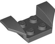 Lego (N) ~ Vehicle Mudguard 2 x 4 with Flared Wings ~ [Dark Bluish Gray]